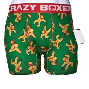 NWT Crazy Boxer 2 Pack Funny Gingerbread Man Ninja Christmas Holiday Underwear M